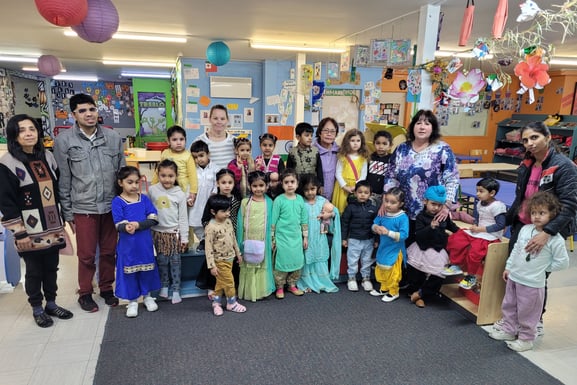 5. Some childcare children with teachers